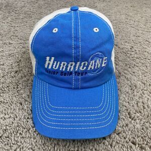 Hurricane Junior Golf‎ Tour ADG Hat Khaki Blue Adjustable Script Logo Dad Cap